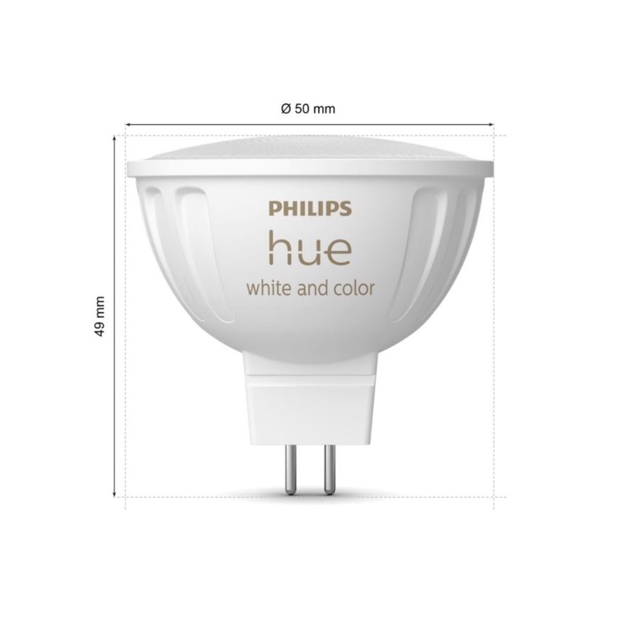 SET 2x Dimmbares LED-RGBW-Leuchtmittel Philips Hue White And Color Ambiance GU5,3/MR16/6,3W/12V 2000-6500K
