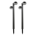 Set 2x lampade solari a LED 2xLED/1W/3,7V 1200 mAh 55 cm IP65 nere