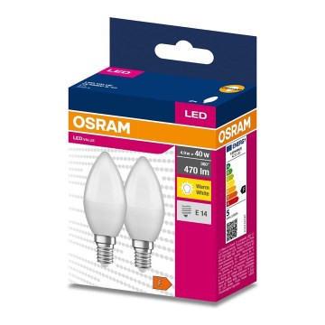 SET 2x Lampadina LED B35 E14/4,9W/230V 3000K - Osram