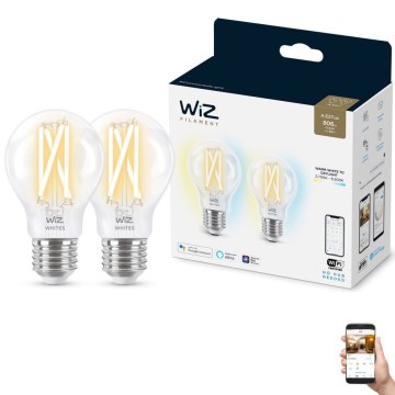 SET 2x Lampadina LED Dimmerabile FILAMENTO VINTAGE A60 E27/6,7W/230V 2700-6500K CRI 90 Wi-Fi - WiZ