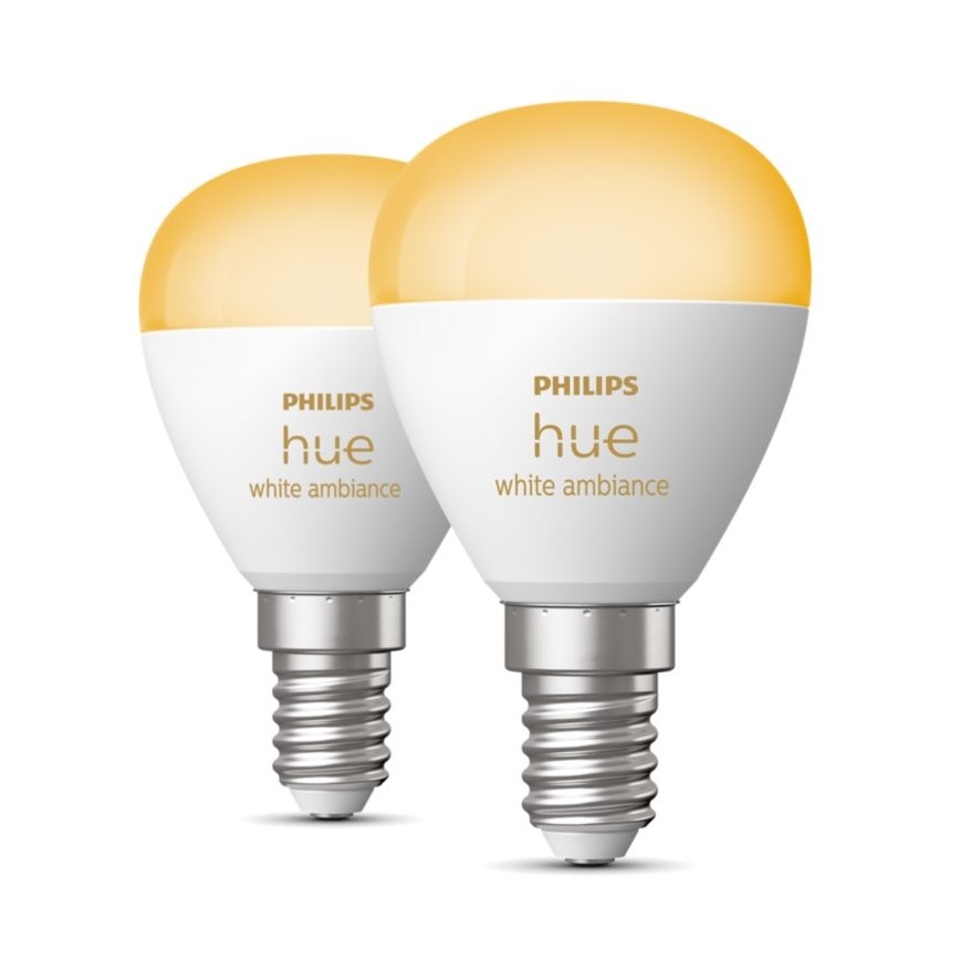 SET 2x Lampadina LED dimmerabile Philips Hue WHITE AMBIANCE P45 E14/5,1W/230V 2200-6500K