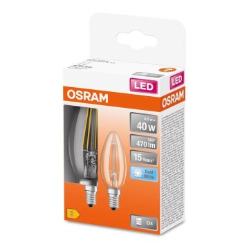 SET 2x Lampadina LED FILAMENT B35 E14/4W/230V 4000K - Osram