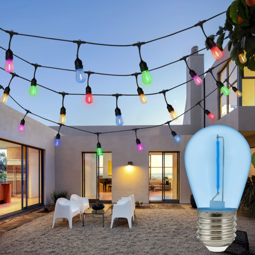 SET 2x Lampadina LED PARTY E27/0,3W/36V blu