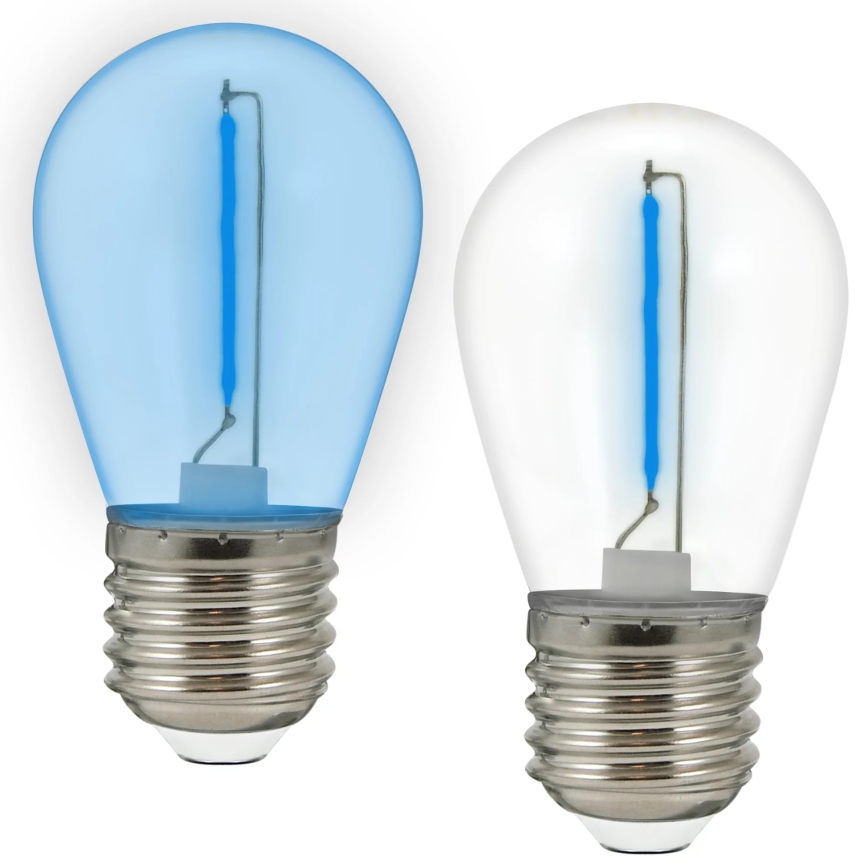 SET 2x Lampadina LED PARTY E27/0,3W/36V blu