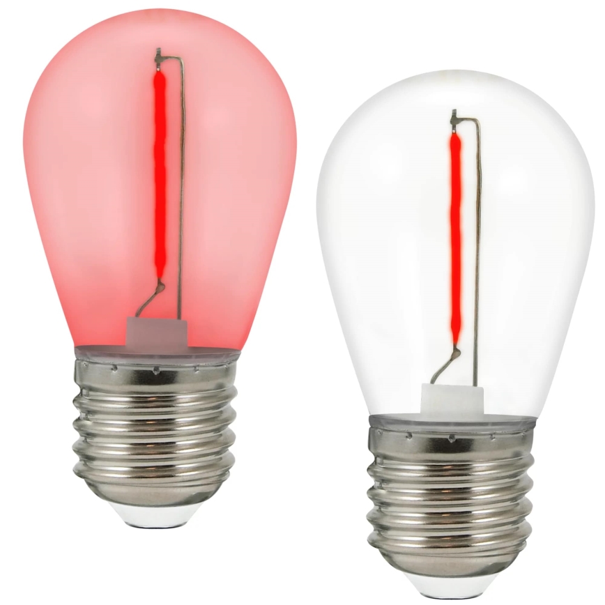 SET 2x Lampadina LED PARTY E27/0,3W/36V rosso
