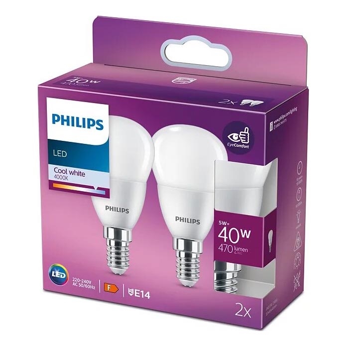 SET 2x Lampadina LED Philips P45 E14/5W/230V 4000K