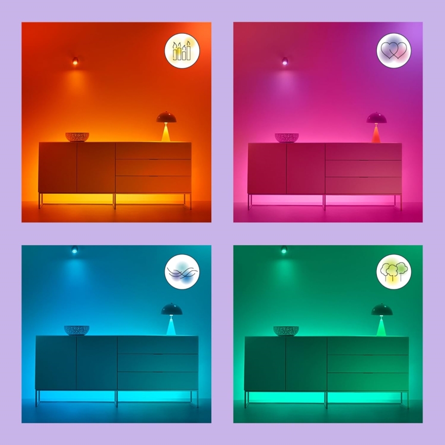 SET 2x Lampadina LED RGBW dimmerabile C37 E14/4,9W/230V 2200-6500K Wi-Fi - WiZ