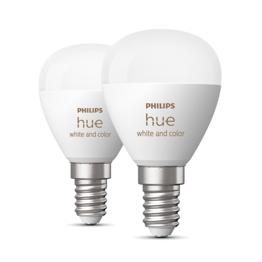 SET 2x Lampadina LED RGBW dimmerabile Philips Hue White And Color Ambiance P45 E14/5,1W/230V 2000-6500K