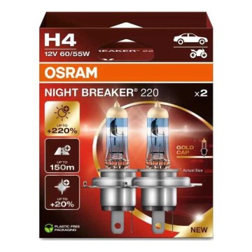 SET 2x Lampadine auto NIGHT BREAKER H4 P43t/60/55W/12V - Osram