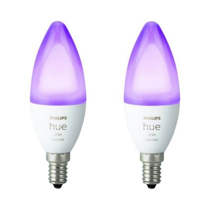 SET 2x Lampadine LED dimmerabili Philips Hue WHITE AND COLOR AMBIANCE B39 E14/5,3W/230V 2200K - 6500K