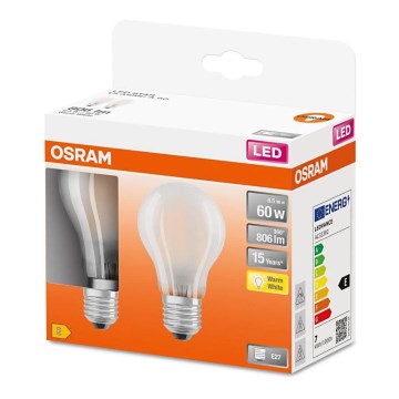 SET 2x LED-Glühbirne A60 E27/6,5W/230V 2700K - Osram