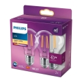 SET 2x LED-Glühbirne VINTAGE Philips A60 E27/4,3W/230V 2700K