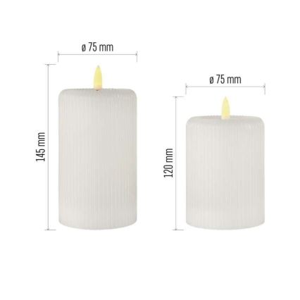 SET 2x LED-Kerze LED/4xAA + Fernbedienung