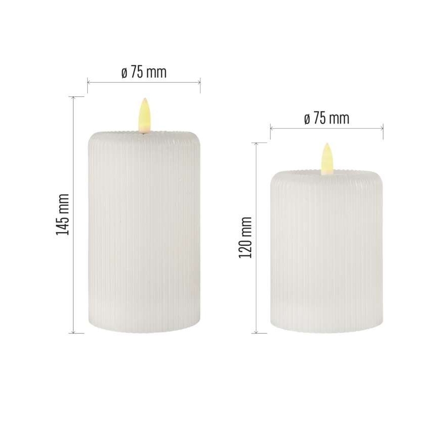 SET 2x LED-Kerze LED/4xAA + Fernbedienung