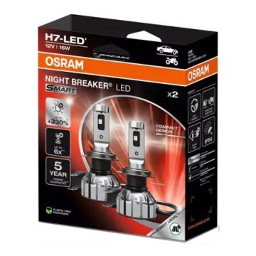SET 2x LED Lampadine auto NIGHT BREAKER H7 PX26d/16W/12V 6000K - Osram