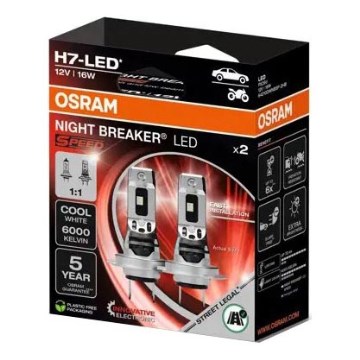 SET 2x LED Lampadine auto NIGHT BREAKER H7 PX26d/16W/12V 6000K - Osram