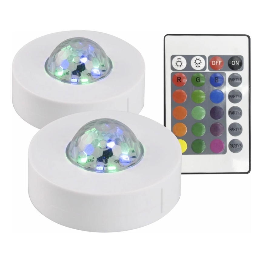 SET 2x LED RGB Dimmerabile Lampada decorativa FESTA 3xAAA/4,5V + telecomando