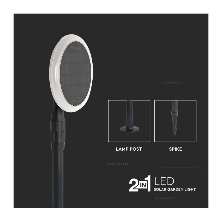 SET 2x LED verstellbare Solarlampe GARDEN LED/3W/5V 42-80 cm 3000K IP65 1000 mAh