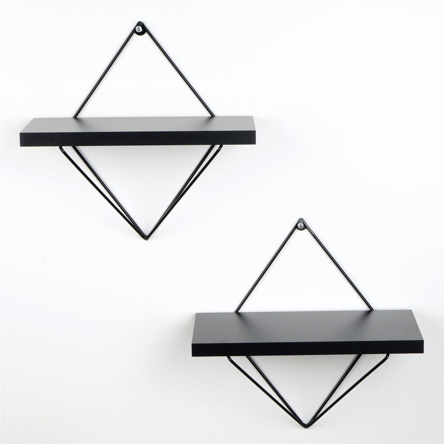 SET 2x Mensola da parete nera