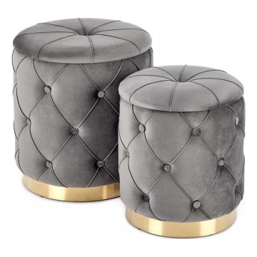 SET 2x Tabacco POLLY diametro 40/44 cm grigio/oro