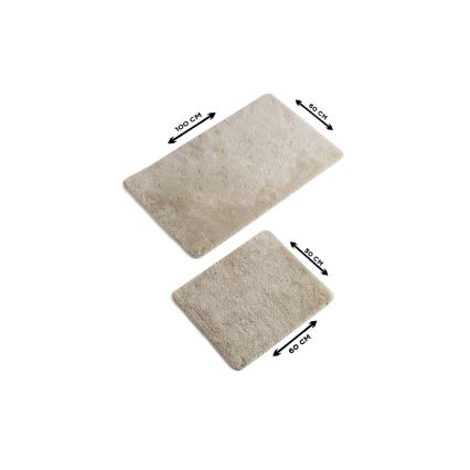 SET 2x Tappeto da bagno 60/100 cm beige