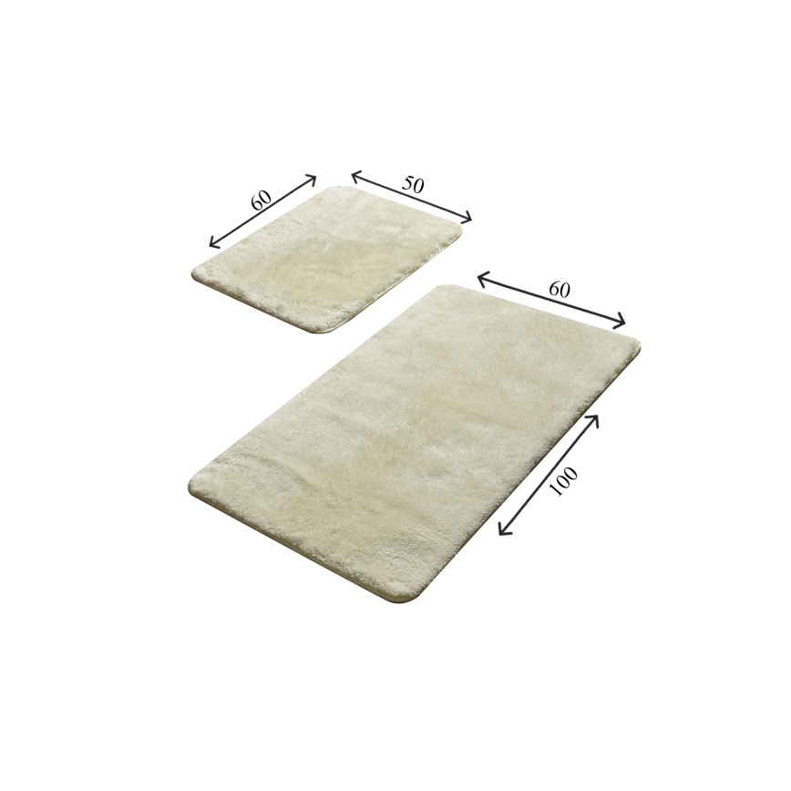 SET 2x Tappeto da bagno 60/100 cm bianco