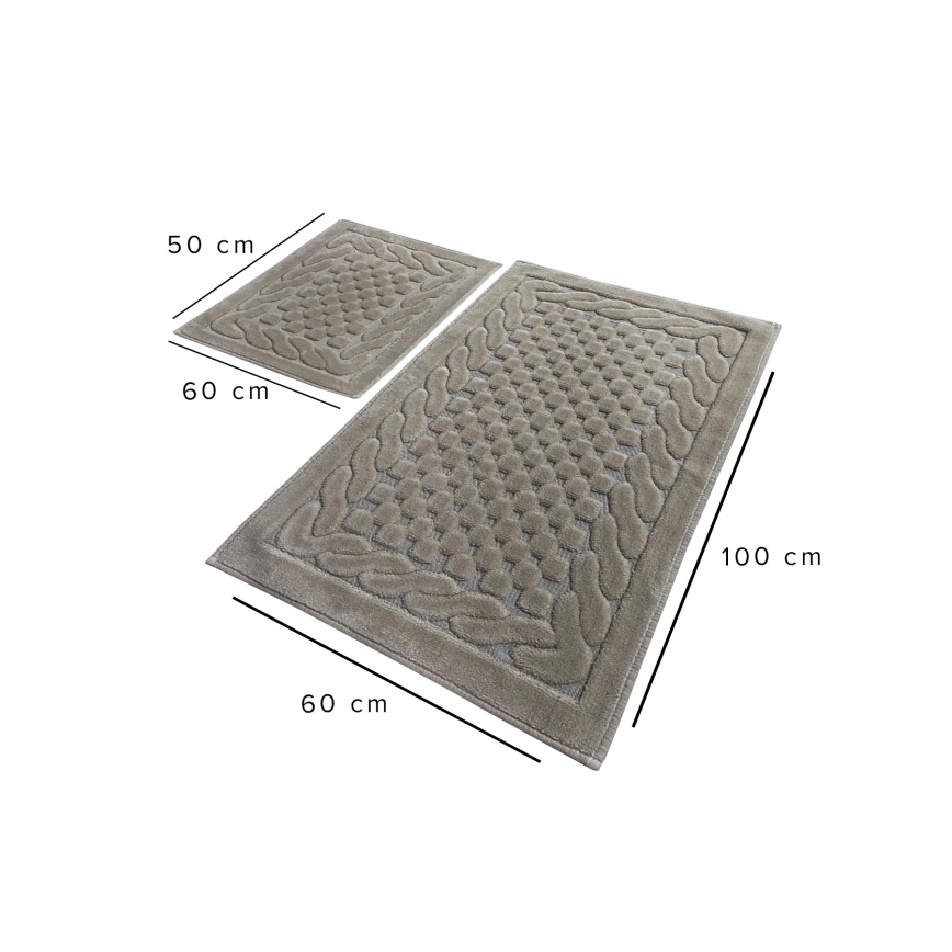 SET 2x Tappeto da bagno BAMBI 60/100 cm beige