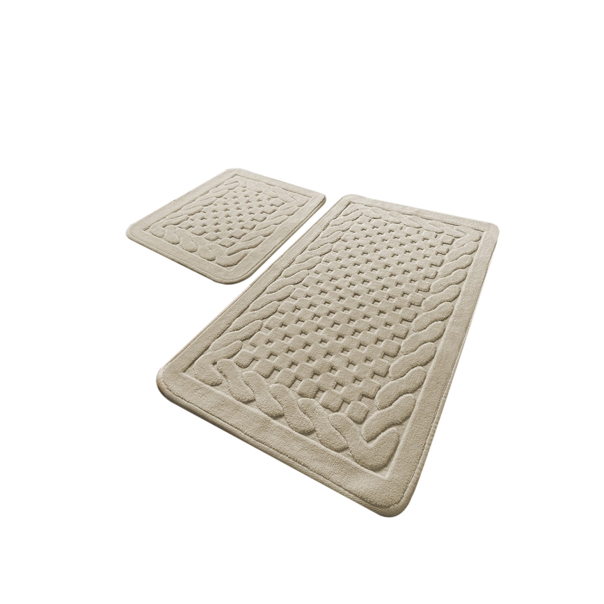 SET 2x Tappeto da bagno BAMBI 60/100 cm beige