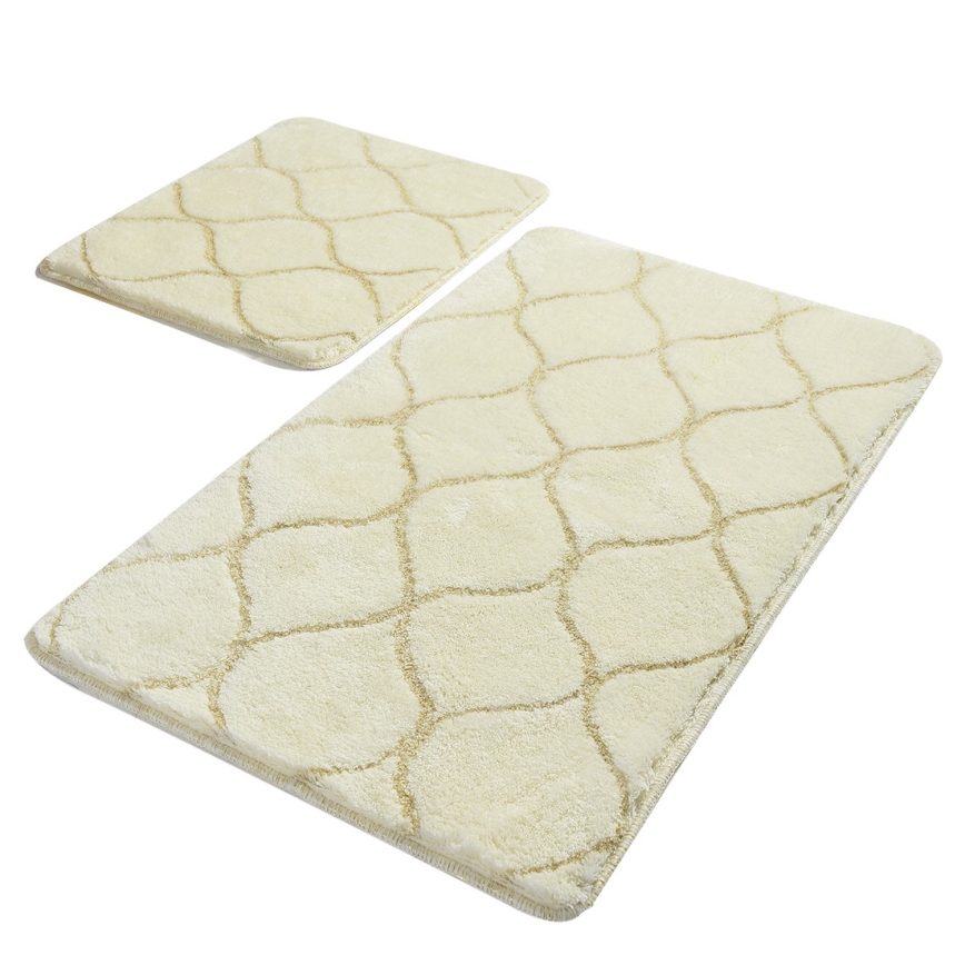 SET 2x Tappeto da bagno INFINITY 60/100 cm beige
