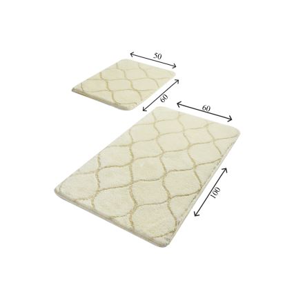 SET 2x Tappeto da bagno INFINITY 60/100 cm beige