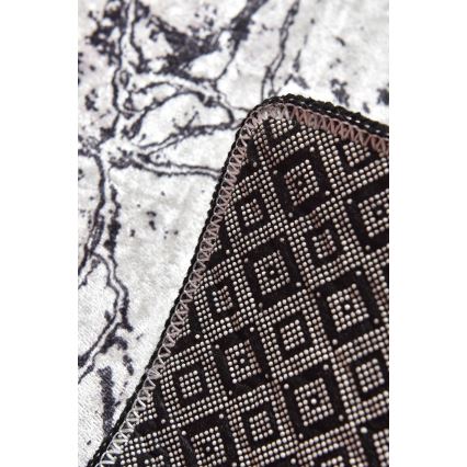 SET 2x Tappeto da bagno MARBLE 60/100 cm bianco/nero
