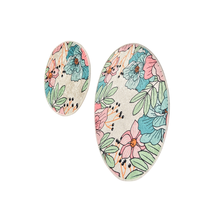 SET 2x Tappeto da bagno SPRING 60/100 cm colorato