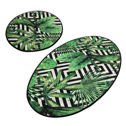 SET 2x Tappeto da bagno TROPIC 60/100 cm verde