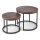 SET 2x Tavolino da caffè OREO diam. 43/53 cm nero/noce