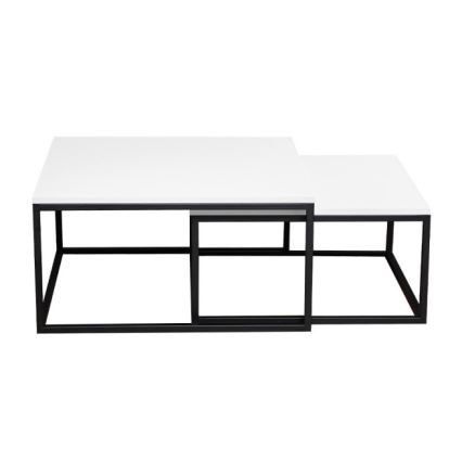 SET 2x Tavolino DUAL bianco/nero