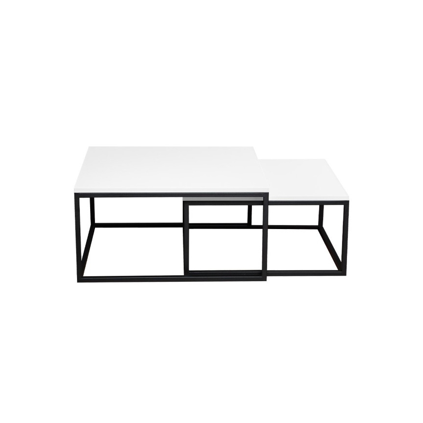 SET 2x Tavolino DUAL bianco/nero