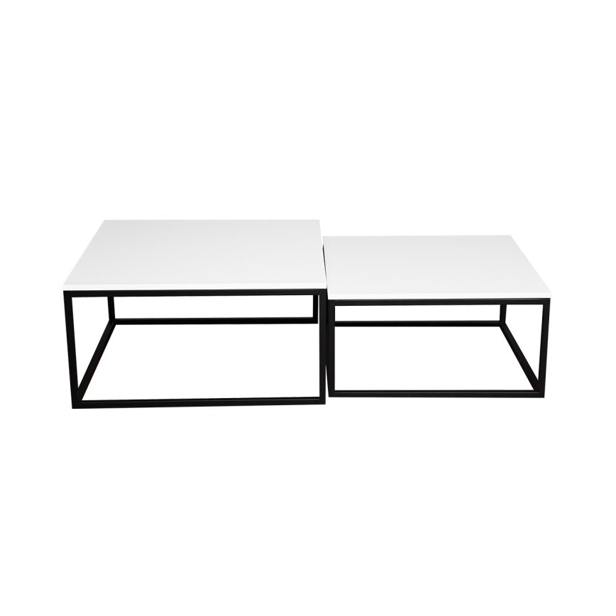 SET 2x Tavolino DUAL bianco/nero