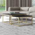 SET 2x Tavolino DUAL nero/oro