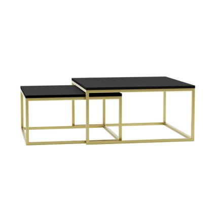 SET 2x Tavolino DUAL nero/oro