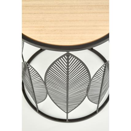 SET 2x Tavolino FOLLA diametro 33/40 cm nero