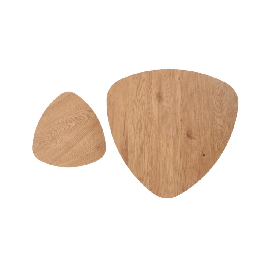 SET 2x Tavolino NICEA diametro 40/60 cm oro quercia/nero
