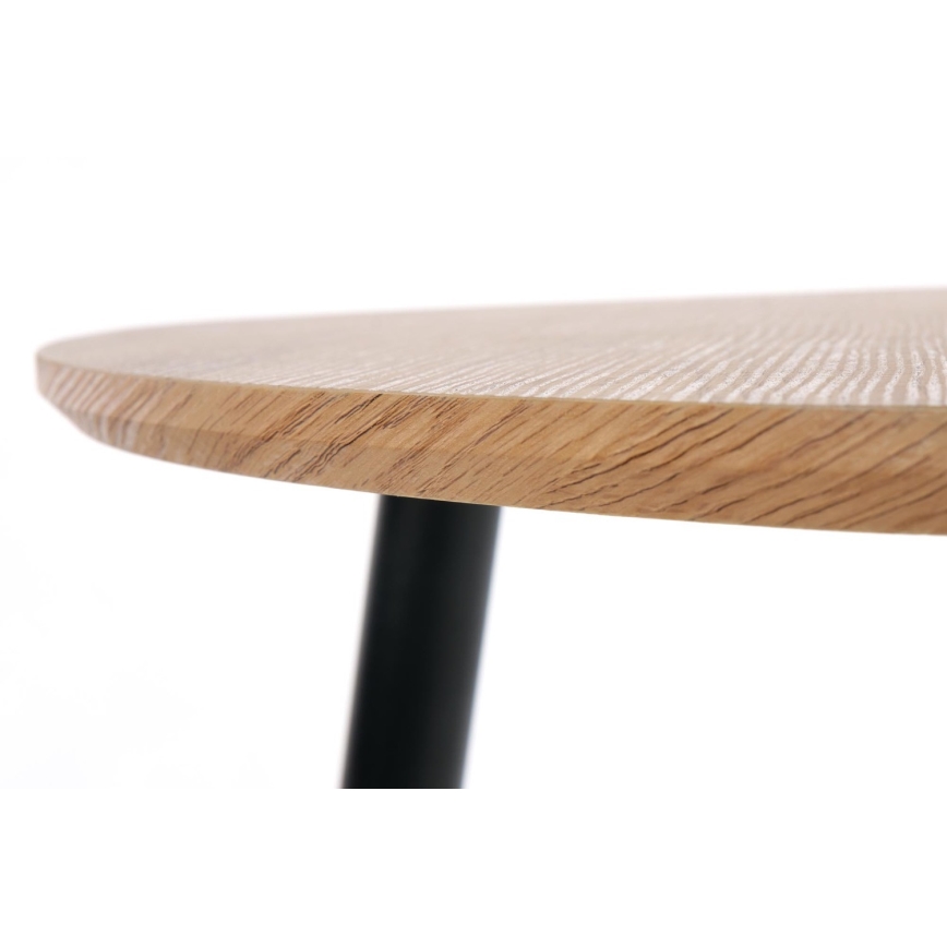 SET 2x Tavolino NICEA diametro 40/60 cm oro quercia/nero