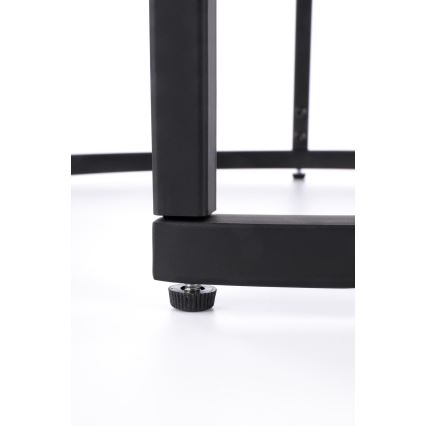 SET 2x Tavolino OREO diametro 43/53 cm nero/noce
