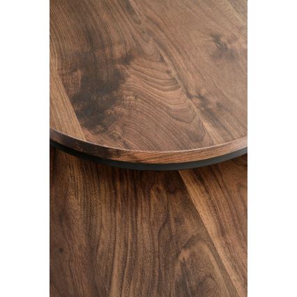 SET 2x Tavolino da caffè OREO diam. 43/53 cm nero/noce