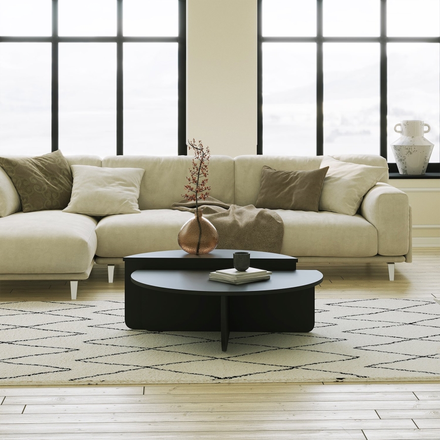 SET 2x Tavolino PODIUM nero