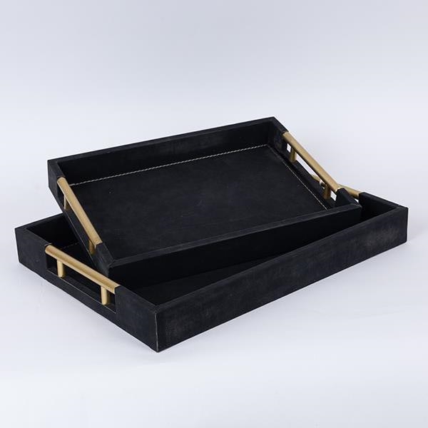 SET 2x Vassoio decorativo 40x30/34x24 cm nero