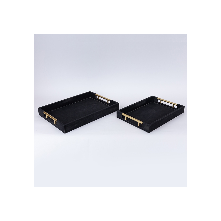 SET 2x Vassoio decorativo 40x30/34x24 cm nero