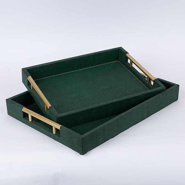 SET 2x Vassoio decorativo 40x30/34x24 cm verde