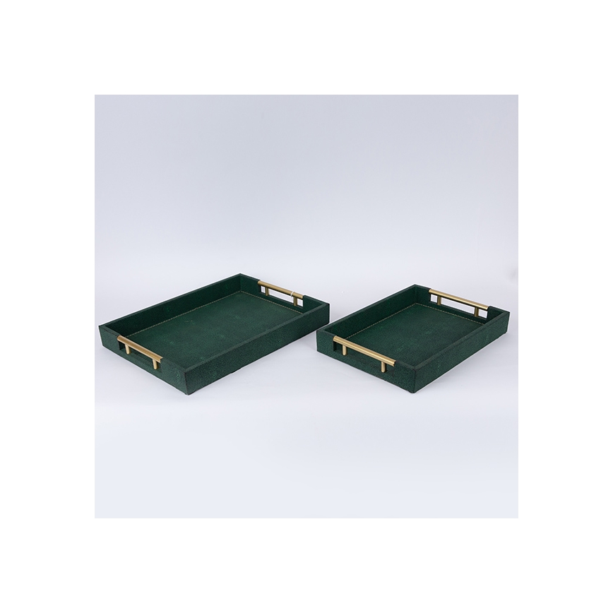 SET 2x Vassoio decorativo 40x30/34x24 cm verde