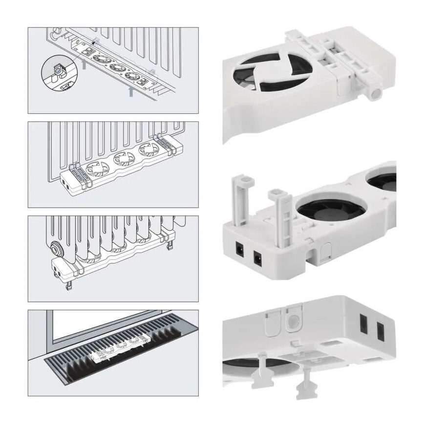 SET 2x Ventola del radiatore 5/230V bianco